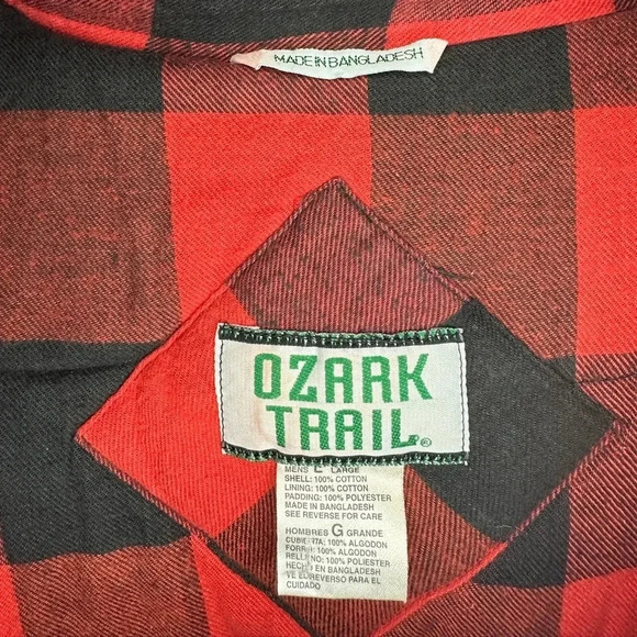 Ozark Trail, Vintage Plaid Flannel Zip Up Vest. Size Large. - Picture 7 of 8